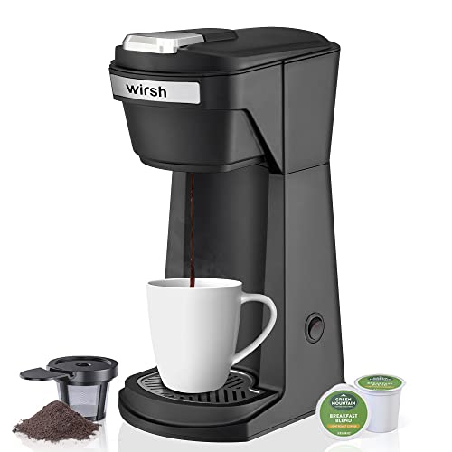 wirsh シングル サーブ コーヒー メーカーKcup対応 (ブラック)