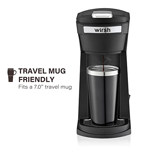 wirsh シングル サーブ コーヒー メーカーKcup対応 (ブラック)