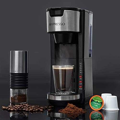 Mixpresso シングルサーブ 2 in 1 コーヒーブリューワー Kカップポッド対応 (ブラック)_4