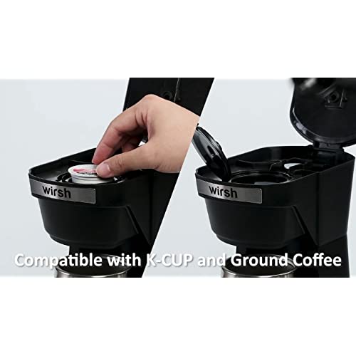 wirsh シングル サーブ コーヒー メーカーKcup対応 (ブラック)