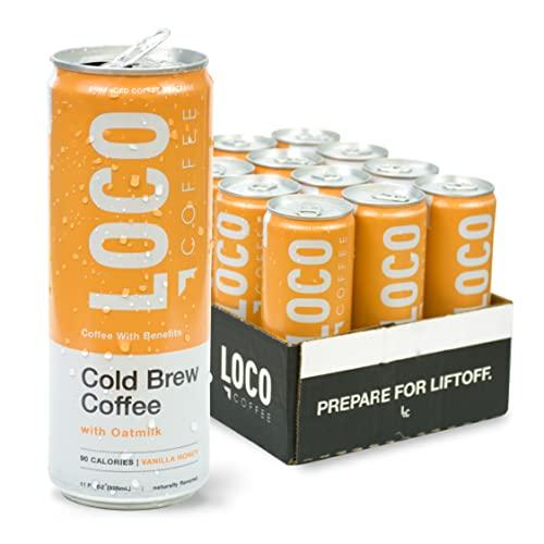 Loco Coffee バニラハニー コールドブリューコーヒー オーツミルクとココナッツウォーター バニラハニー　11オンス缶 12個入り の通販は