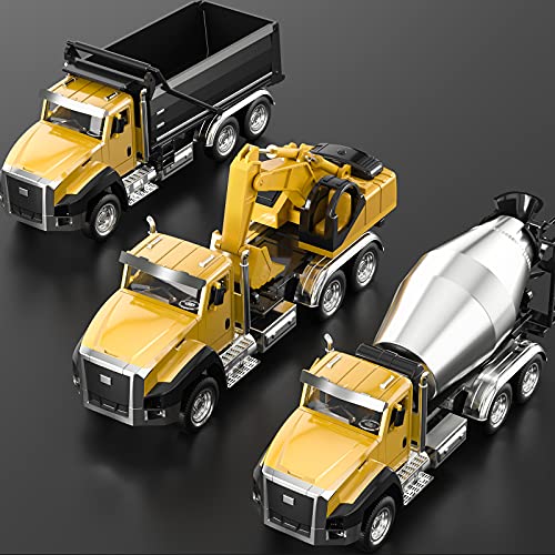 TEMI 3パック ダイカスト エンジニアリング 建設車両 ダンプ トラック ディガー ミキサー トラック 1/50スケールの通販は