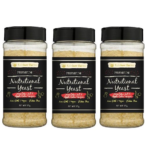 ニュートリショナルイースト [3本仕かける・アップルサイダービネガー] Rainbow Farms アップルサイダービネガー Nutritional yeast ヴィーガン 無芳ばしさ 無染めつける 遺伝因子組み換え不当てはめる NON-GMO レインボーファームズ