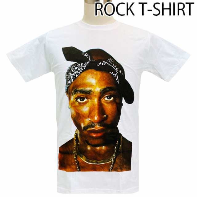 2Pac グラフィック Tシャツ 2パック 顔プリント ロックTシャツ バンドT ...