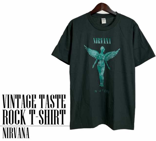 ヴィンテージ風 Nirvana Tシャツ ニルヴァーナ ニルバーナ In Utero ロックTシャツ バンドTシャツ メンズ レディース ロックT  バンドT バンT ロゴ バンド ロゴT ダンス ミュージック ファッション ブラック ホワイト 黒 白 M L XL 2XL｜au PAY マーケット