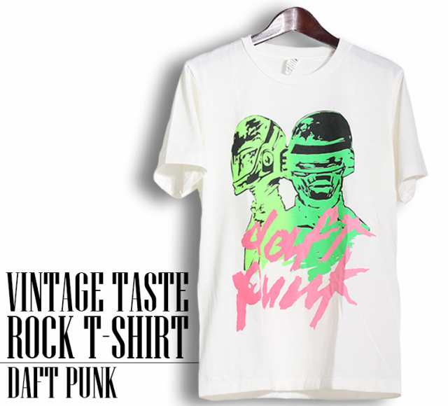 ヴィンテージ風 Daft Punk Tシャツ ダフトパンク ロックTシャツ バンドTシャツ 半袖 メンズ レディース かっこいい バンT ロックT  バンドT ダンス ロック パンク 大きいサイズ 綿 黒 白 ブラック ホワイト M L XL 2XL｜au PAY マーケット