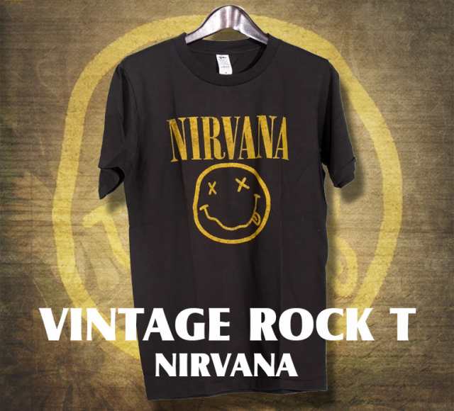 古着テイストロックTシャツ Nirvana ニルヴァーナ ニルバーナ カート