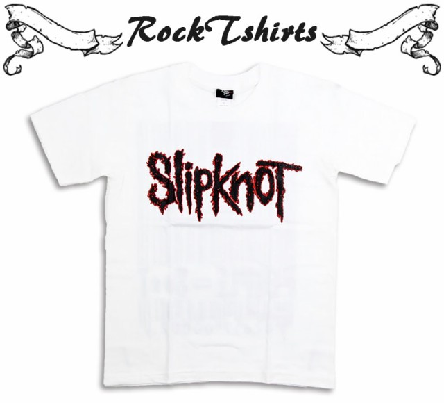 ロックTシャツ ロックＴシャツ Slipknot スリップノット 白文字ロゴ