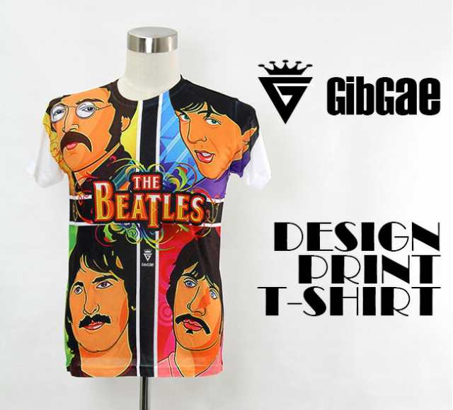 デザインプリントtシャツ Gibgae The Beatles ビートルズ メンバーイラスト デザインプリント フォトプリント Tシャツ 大きいサイズの通販はau Pay マーケット T Link Au Pay マーケット店