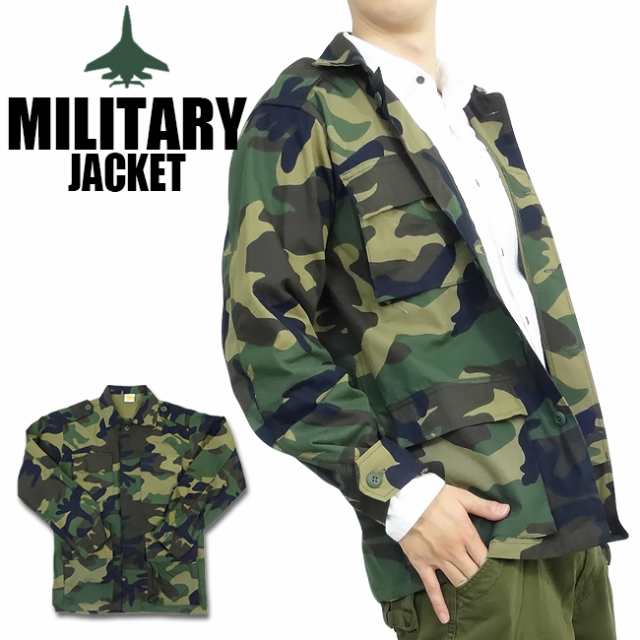 迷彩柄ジャケット メンズ Military Jacket Camo ミリタリージャケット 迷彩 コットン100 M Lの通販はau Pay マーケット T Link Au Pay マーケット店