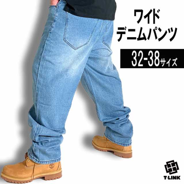 ワイドパンツ メンズ ダボダボデニム ダボパン バギーパンツ 32-38