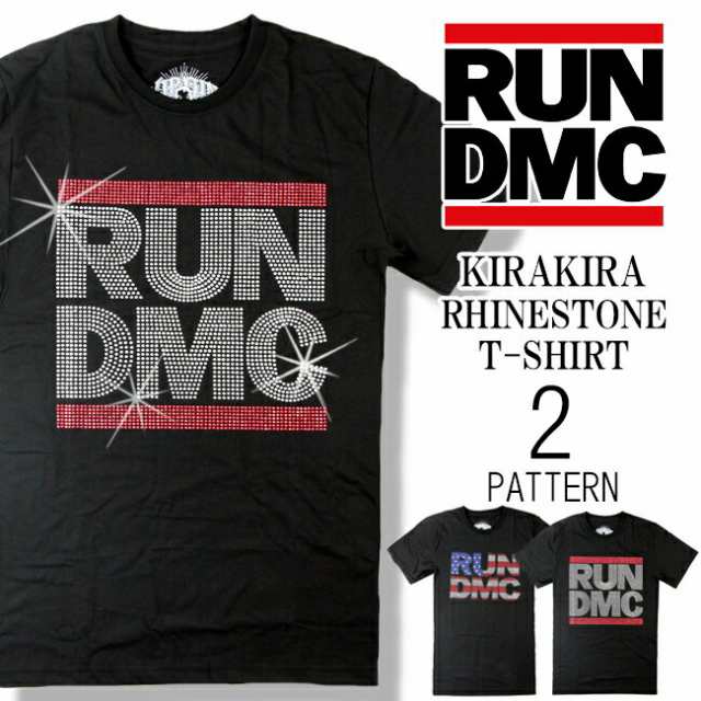 ラインストーン ロックtシャツ 半袖 バンドtシャツ Run D M C