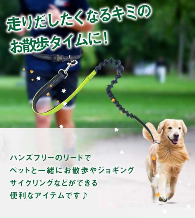 ペット用 腰ベルト付き ハンズフリー リード 1m 腰に固定 手ぶらok 犬用 反射板付き 持ち手付き 衝撃吸収素材の通販はau Pay マーケット ガジェットグルメ