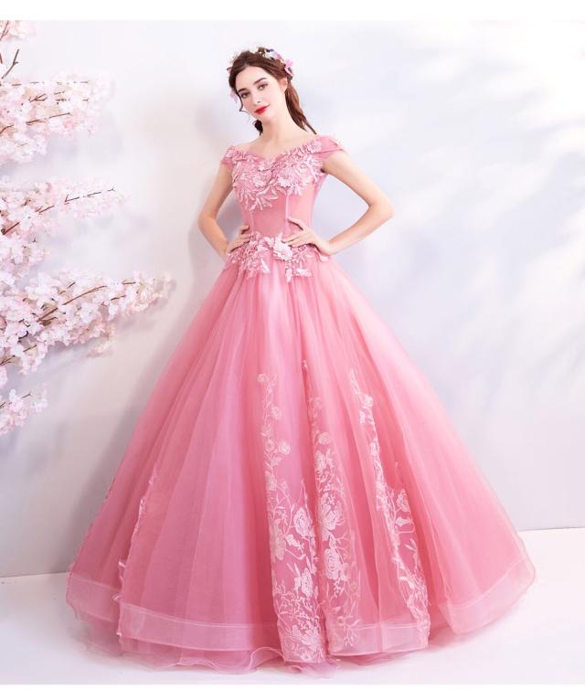 専用商品です。 ♡ピンク可愛いロングドレス♡ 超可愛い ピンク ロングドレス パーティドレス ワンピース Aライン