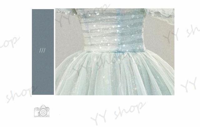 超可愛い プリンセス カラードレス ロングドレス パーティドレス チュールスカート トレーン パフスリーブ 二次会 発表会 舞台 撮影 D092 超可愛い プリンセス カラードレス ロングドレス パーティドレス