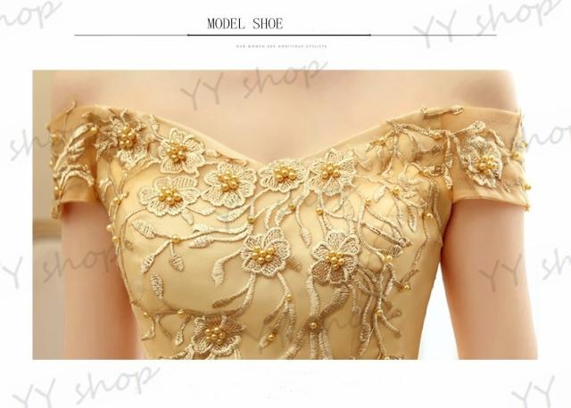 カラードレス パーティドレス ロングドレス ワンピ オフショルダー 赤 金色 パニエ付 結婚式 発表会 イベント オーダーサイズ可 D102 カラードレス パーティドレス ロングドレス ワンピ オフショルダー 赤