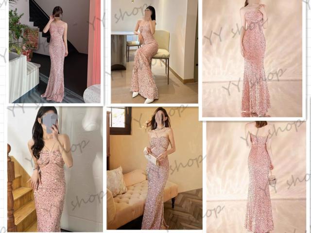 高品質 マーメイドライン ロングドレス パーティドレス ナイトドレス