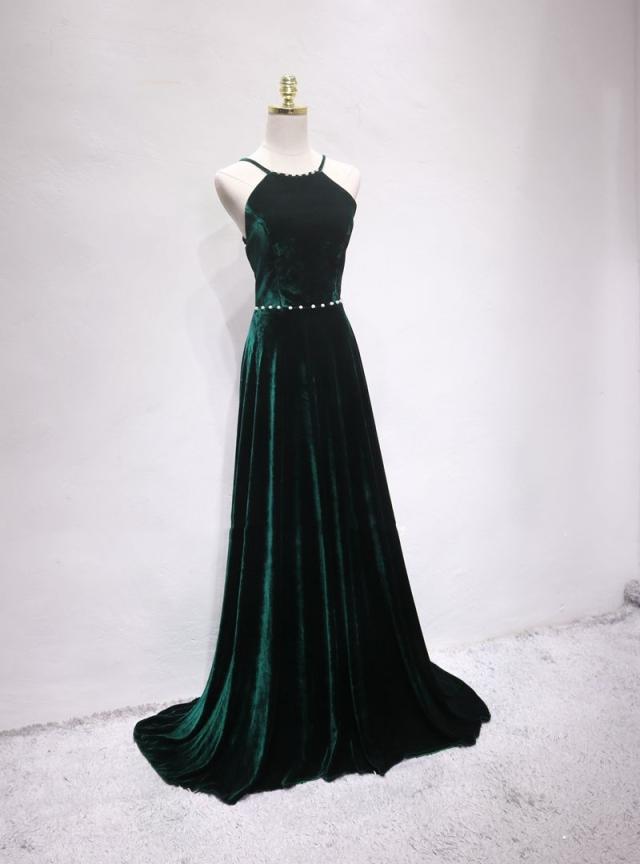 高級ベロア セクシー ロングドレス パーティドレス ナイトドレス ワンピ バックレス 緑 二次会 発表会 大きい オーダーサイズ可能 D147 高級ベロア セクシー ロングドレス パーティドレス ナイトドレス