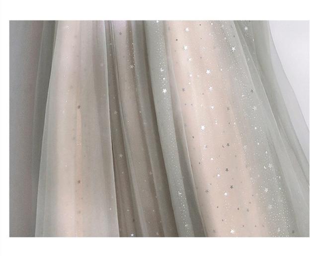 グレー パーティドレス ロングドレス ワンピース ナイトドレス