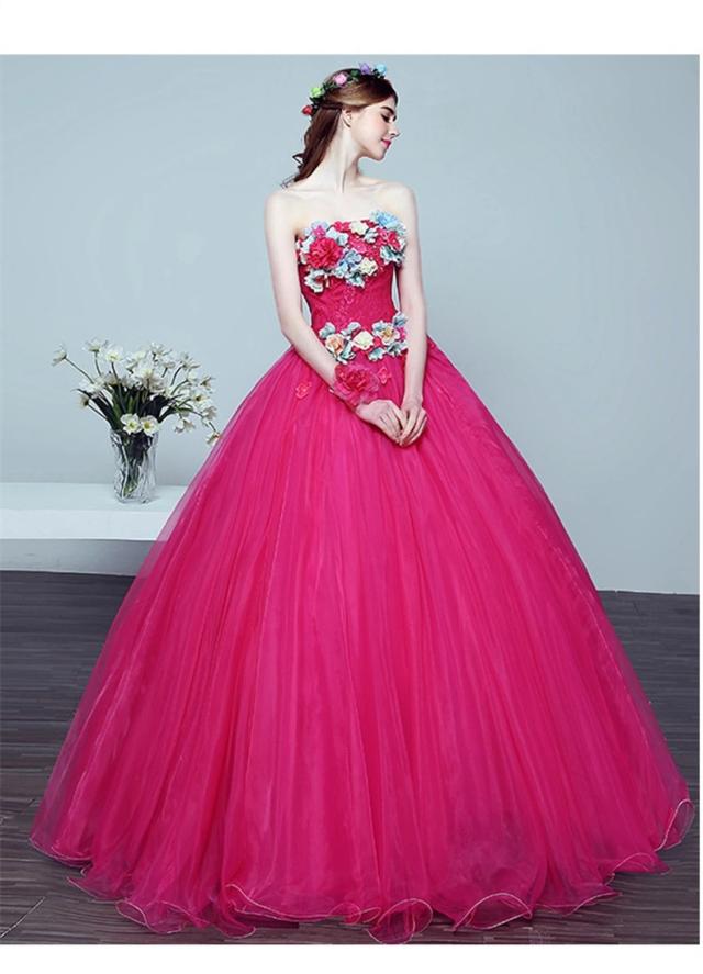 超可愛い カラードレス ロングドレス パーティドレス ワンピ ビスチェ