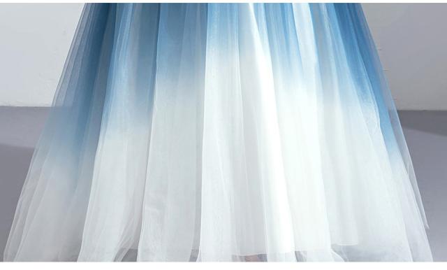 グラデーション ロングドレス パーティドレス ワンピ フレアースカート