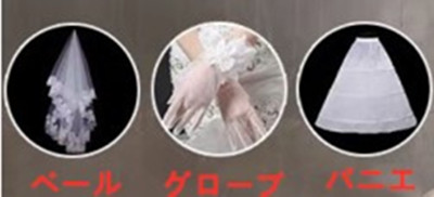 Aライン　レース　パニエ、ベールセット 新品 》レース ウェディングドレス Aライン 5分袖 オフ