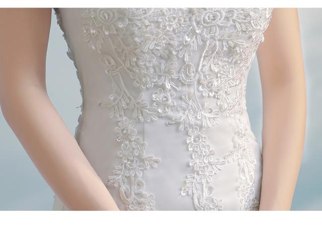 マーメイドライン ウェディングドレス トレーン オフショルダー 白