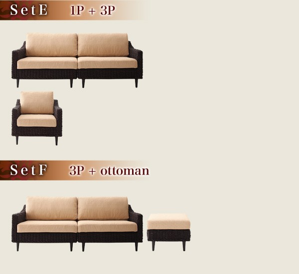 コーナーカウチソファ アバカシリーズ ソファ 3P（アバカシリーズ 