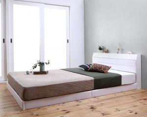 親子で寝られる棚・コンセント付きレザー連結ベッド Familiena ファミリーナ 国産ボンネルコイルマットレス付き セミダブルサイズの通販は