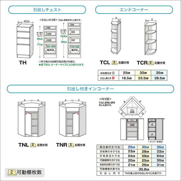 セミオーダーカウンター下収納ぴったりくん キャビネット 幅120cm×奥行30cm - 37