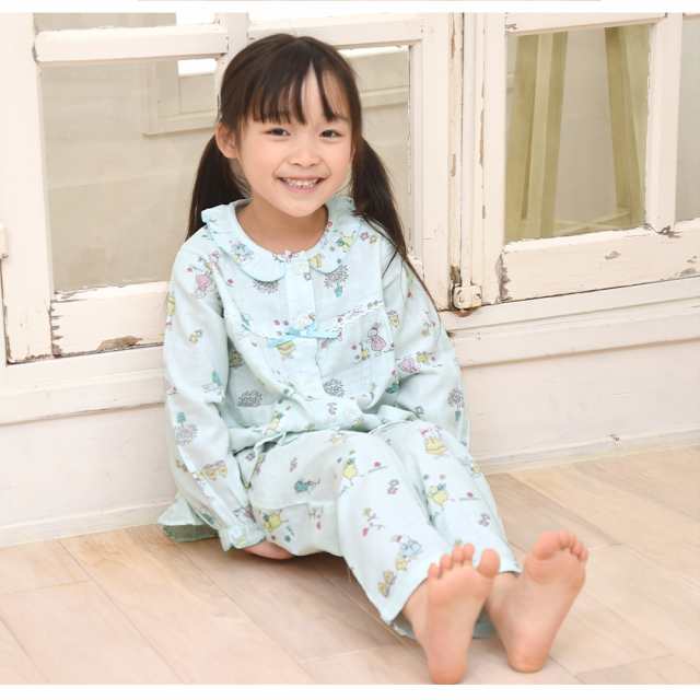 長袖 パジャマ キッズ うさぎ柄 花柄 子供服 140 上下セット ルーム