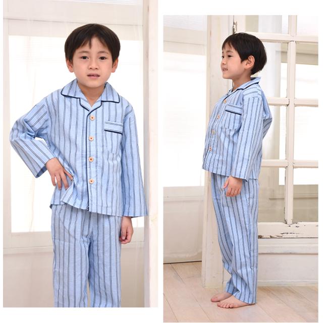KID BLUE イエロー ストライプ パジャマ 新品未使用タグ付き KID BLUE(キッドブルー)｜25CRサッカーストライプパジャマ