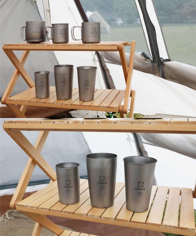 【Smore /Titanium tumbler double500】 タンブラー チタン 500ml チタンタンブラー コップ チタンコップ ダブル チタン製 アウトドア おしゃれ キャンプ 二重構造 チタン食器 SMOrsUT001TD1a500 [ダブルウォール]_6