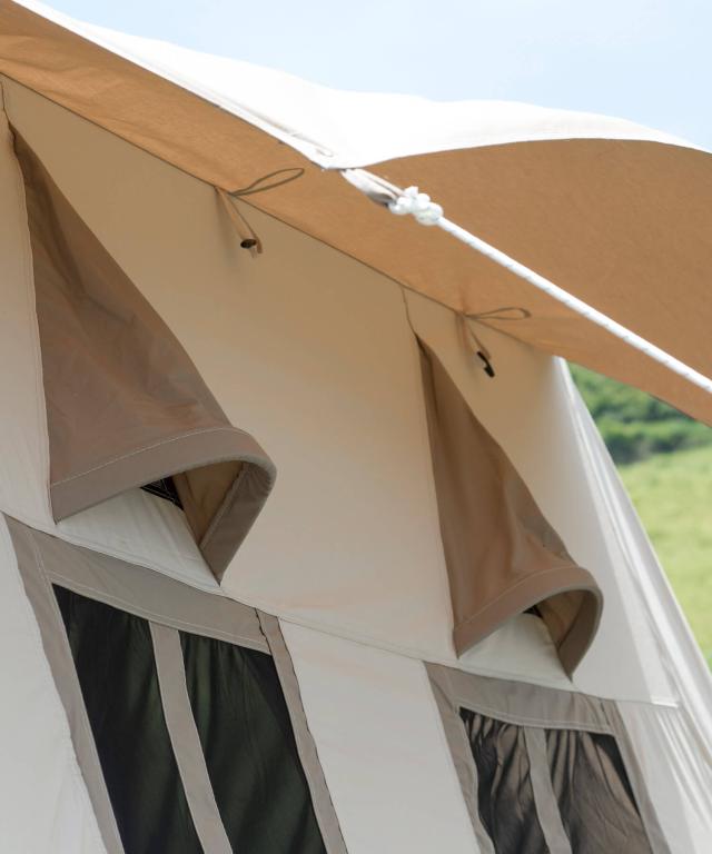 【Smore / Dolce Lodge 】 ドルチェロッジ スモア テント ロッジ ファミリー ロッジ型テント ポリコットン 4〜6人用 キャンプ おしゃれ 撥水 UVカット UPF50+ アウトドア 通気 吸湿 【撥水 難燃 UPF50+ 抗菌】_15