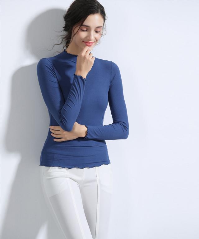 シームレスインナー Cool Tシャツ インナー 長袖 ロングtシャツ フリルネック ケーブモチーフ 肌着 涼しい レディース インナー 夏 クーの通販はau Pay マーケット Aimoha