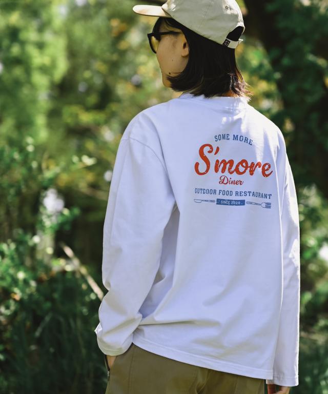 【 Smore diner long sleeve T-shirt 】 tシャツ スモア レディース メンズ 長袖 ユニセックス Cotton100％ 綿 アウトドア ウェア キャンプ ウエアトップス アウトドアtシャツ 長袖tシャツ【 スモアダイナー長袖Tシャツ 】の通販は