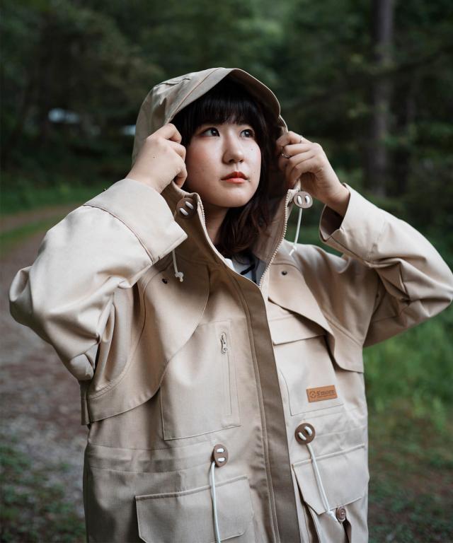 【 Smore / pocket jacket 】 ポケットジャケット スモア ジャケット パーカー レディース メンズ ユニセックス アウトドア ウェア ジャケット 防水性 防風 ナチュラル 可愛い おしゃれ フード【三面構造フードで顔まわりまでしっかりカバー】