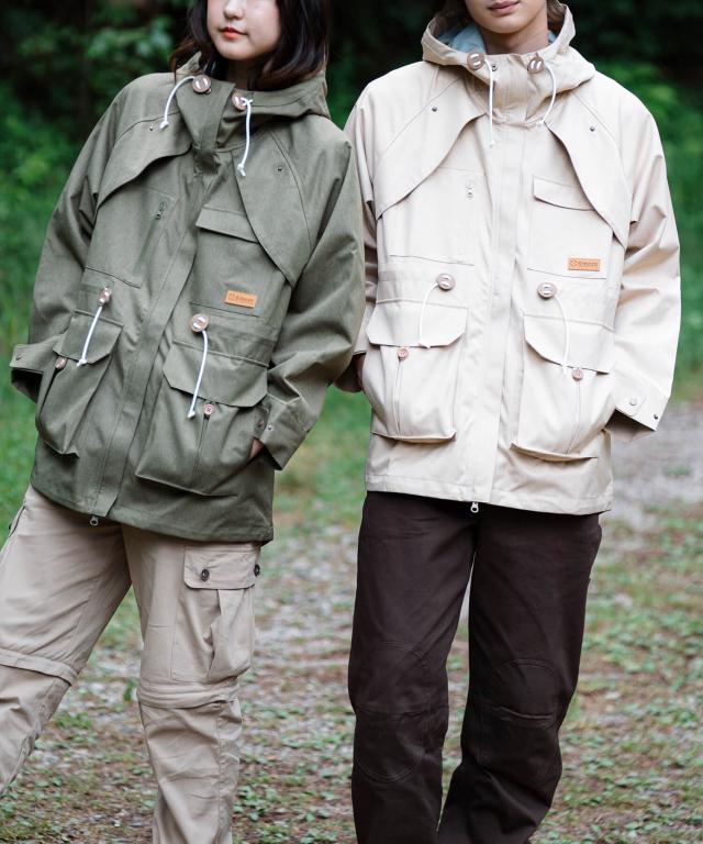 【 Smore / pocket jacket 】 ポケットジャケット スモア ジャケット パーカー レディース メンズ ユニセックス アウトドア ウェア ジャケット 防水性 防風 ナチュラル 可愛い おしゃれ フード【三面構造フードで顔まわりまでしっかりカバー】