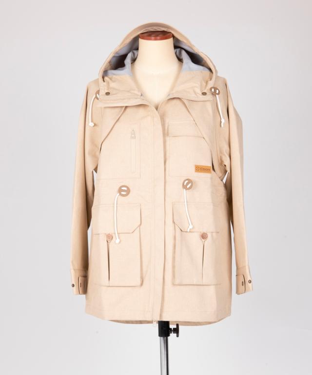 【 Smore / pocket jacket 】 ポケットジャケット スモア ジャケット パーカー レディース メンズ ユニセックス アウトドア ウェア ジャケット 防水性 防風 ナチュラル 可愛い おしゃれ フード【三面構造フードで顔まわりまでしっかりカバー】