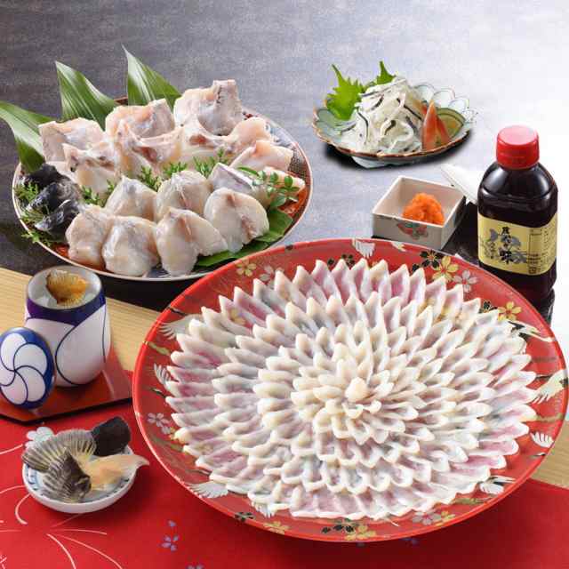 関とら本店 ふく料理フルコース 刺身160g 皮 ふぐちり200g ヒレ フグ ふぐ刺し ふぐ刺身 送料無料