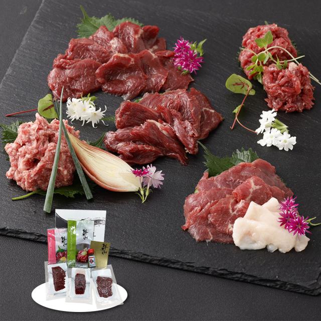 熊本 菅乃屋 馬刺し5種スライスセット 馬肉 詰合せ 送料無料 【二重包装不可】【お届け不可地域：離島】 お取り寄せ 通販 お土産 お祝い プレゼント ギフト おすすめ