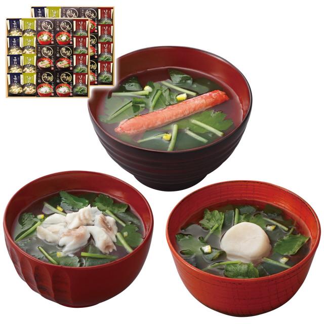 美味心 極 お吸い物＆みそ汁ギフト 計36 GZ-AOOS 1220-051 和風惣菜 汁物 詰合せ 送料無料 【お届け不可地域：北海道・沖縄・離島】 お取り寄せ 通販 お土産 お祝い プレゼント ギフト おすすめ