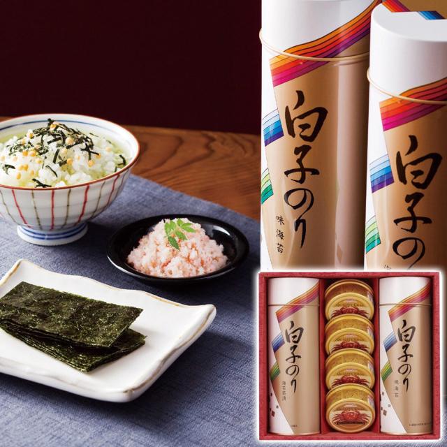 白子のり のり・お茶漬け・かに缶詰合せ SN-500 1248-073 海苔 惣菜 セット 送料無料 【お届け不可地域：北海道・沖縄・離島】 お取り寄せ 通販 お土産 お祝い プレゼント ギフト おすすめ