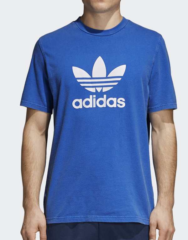 adidas blue trefoil tee