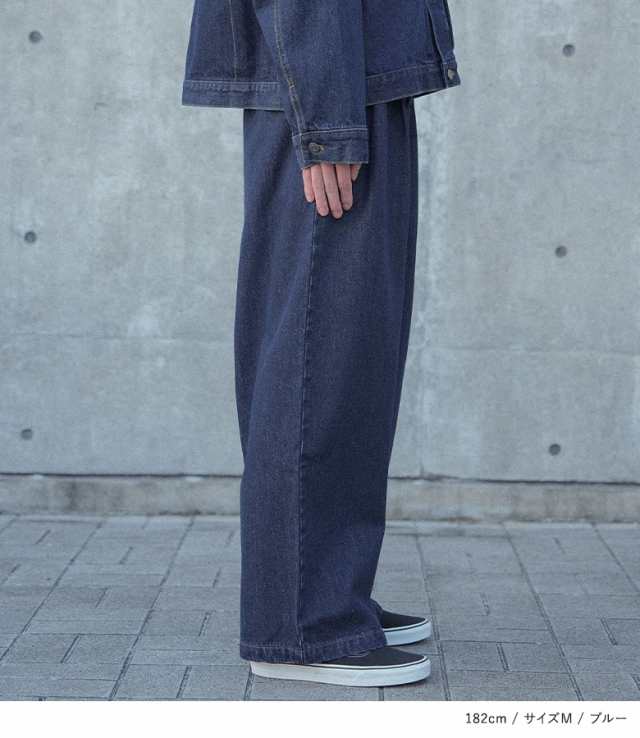 ＜冬新作＞『MDRツータックデニムワイドパンツ』【メール便不可】【20】[デニム メンズ ボトムス ワイドデニム ワイドパンツ 綿100％ タック ウエストゴム 洗い加工 セットアップ 春 夏 秋 冬]の通販は