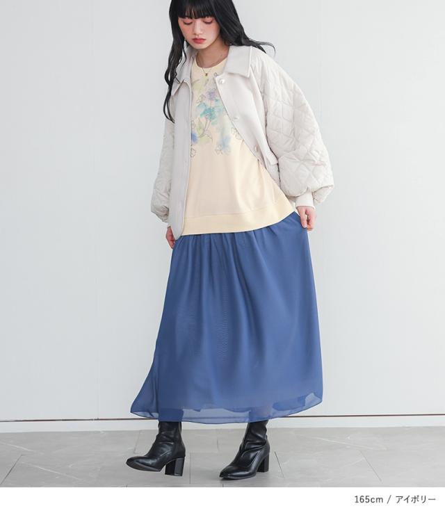 【貨物輸送無料】『花柄プリントスウェットドッキングワンピース』【電子メール便不可】【30】[縛衣装 長袖 レディース 衣装 ロング丈 流汗 流汗 シフォンスコート 色彩設計 花柄 春 秋]