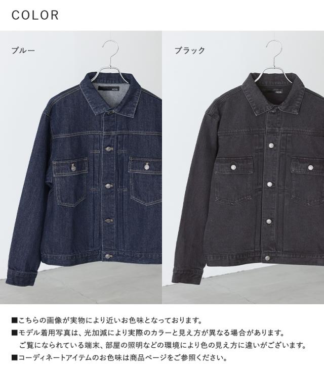 『MDRタックデザインデニムジャケット』【メール便不可】【30】[デニムジャケット メンズ ライトアウター ジャケット ブルゾン 長袖 デニム 配色 ステッチ タック 綿100％ セットアップ]_18