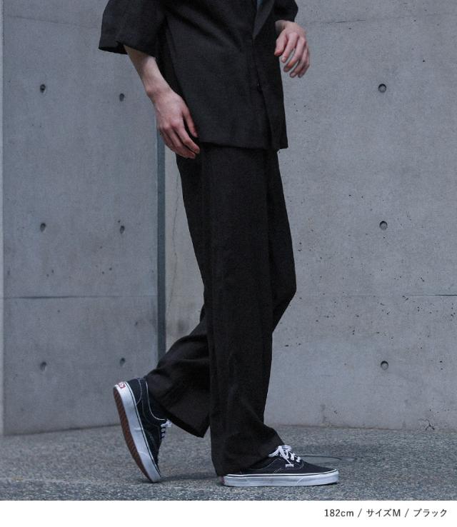 『MDRシャツ＆ストレートパンツセットアップ』【メール便不可】【30】[アウター メンズ セットアップ シャツ パンツ ストレート ワイド 総ゴム 調整できる 紐付き 楽ちん 薄手 涼し気 透け感 春 夏]_4