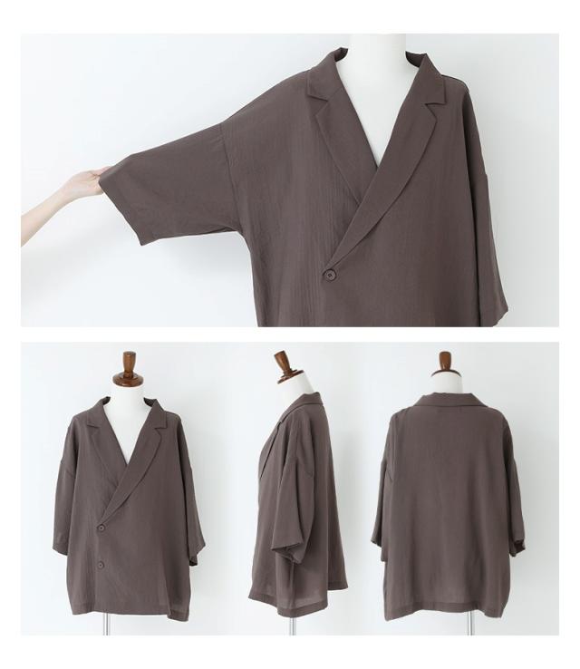 『MDRシャツ＆ストレートパンツセットアップ』【メール便不可】【30】[アウター メンズ セットアップ シャツ パンツ ストレート ワイド 総ゴム 調整できる 紐付き 楽ちん 薄手 涼し気 透け感 春 夏]_12