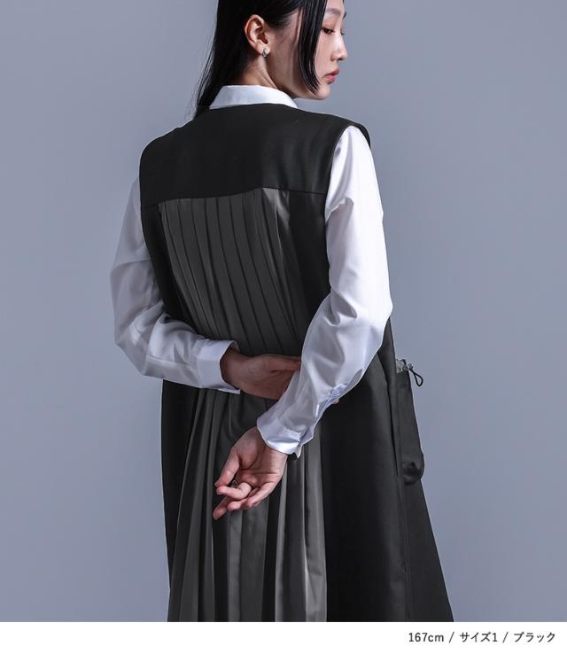 【送料無料】『バックプリーツロングジレ』【メール便不可】【20】[ベスト ジレ レディース トップス ロング丈 アシメ 重ね着 レイヤード ハイデザイン ポケット プリーツ モード オシャレウォーカー]_8
